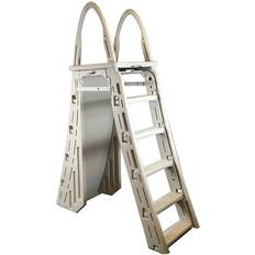 Pool Ladders Confer Heavy-Duty A-Frame Above-Ground Pool Ladder Plus Hydro-Tools 9 in. x 24 in. Mat