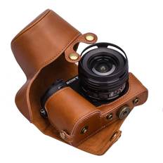 Camera Bags XEVN for sony a6400 case,for sony a6300 case,Premium PU Full Body Leather Camera Case Bag for sony alpha a6300 a6000 a6100 a6400 Fit 16-50mm Lens with Camera Shoulder Strap(Brown)