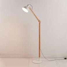 Innenbeleuchtung Bodenlampen Lindby Shivanja White/Ash Bodenlampe 146cm