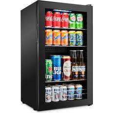 Mini fridge with glass door 126 Can Mini Bar Cooler Black