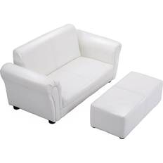 Chair Costway White Faux Leather Upholstery Kids Arm Chair Kids Sofa Couch Lounge with