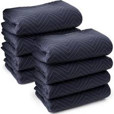 Sure-Max 8 Moving & Packing Blankets Pro Economy 80' x 72' (35 lb/dz weight) Professional Quilted Shipping Furniture Pads Navy Blue and Black