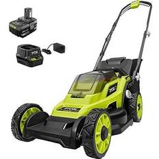 Battery Powered Mowers Ryobi ONE+ 18V 13 Behind Push Lawn with 4.0 Battery Powered Mower
