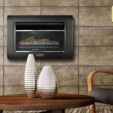 Gas fireplace Duluth Forge Dual Fuel Ventless Linear Wall Gas Fireplace w/ Log, 26000 BTU, T-Stat Control