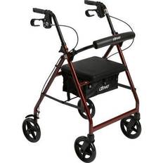 Rollator walker with seat Drive Medical r728rd Aluminum Rollator With Fold Up And Removable Back Support And Padded Seat