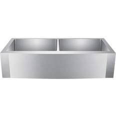 Barclay Products Dominic Farmhouse Apron Front Stainless Steel Double Bowl Kitchen