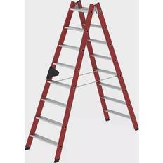 Kombileitern MUNK Plastic ladder, with ribbed aluminium steps, 2 x 8 steps