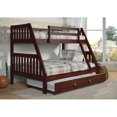 Built-in Storages Beds Donco kids Mission Twin over Full Bunk Bed