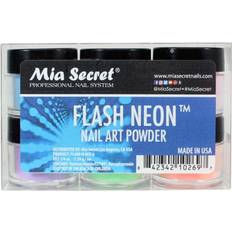 Mia Secret 6 Flash Neon Acrylic Nail Art Powder Glows Under the Black Neon
