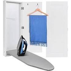 Clothing Care Ivation Wall-Mounted Ironing Board Cabinet, Foldable Ironing Storage Station for Home, Apartment Easy-Release Lever, Garment Hooks, White