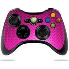 Xbox 360 Controller Decal Stickers MightySkins Decal Wrap Compatible With Microsoft Xbox 360 Controller Sticker Design Pink Diamond Plate