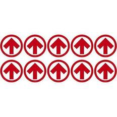 Gaming Floor Mats Marker Walk-On Floor Decal, Arrow, 8 8, Red/White, 10 WFS84RD10 Quill