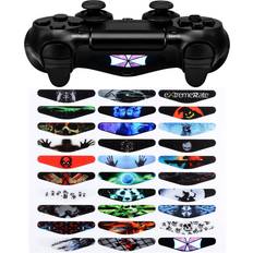 eXtremeRate 30 Pcs/Set Game Theme Mix Stickers Custom Light Bar Decal for PS4 All Model Controllers, Lightbar Stickers