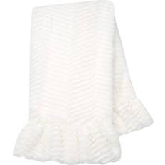 Lambs & Ivy Baby Nests & Blankets Lambs & Ivy Signature White Ruffled Lux Minky/Jersey Chevron Baby Blanket