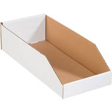 White Corrugated Boxes The Packaging Wholesalers Open Top Bin Boxes, 8 x 18 x 4 1/2, 50/Bundle Quill