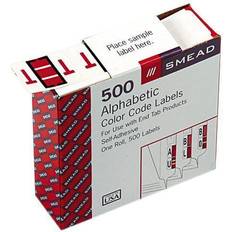 Envelopes & Mailers Smead 67090 A-Z Color-Coded Bar-Style End Tab Labels, Letter T, Red, 500/Roll