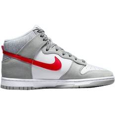 Indoor Sport Shoes Children's Shoes Nike Dunk High SE GS - Light Smoke Grey/White/Light Smoke Grey/Gym Red
