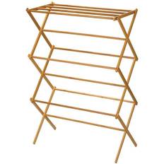 Drying Racks Household Essentials 29.25 in. W x 42.37 in. H Bamboo X-Frame Clothes Drying Rack, Tan