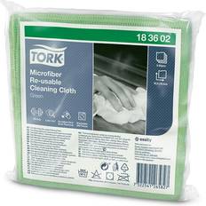 Tork Reinigungsausrüstung Tork Microfiber Reusable Cleaning Cloth Green Dry Wet Use 183602 Pack