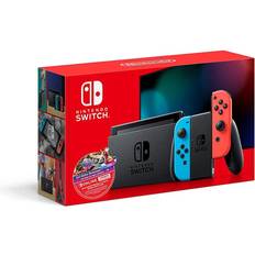 Nintendo switch console with mario kart Nintendo Switch with Neon Blue/Red Joy-Con Mario Kart 8 Deluxe Download & 3 Month Membership (2022)