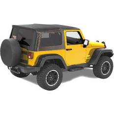 Skateboard Rampage Factory Replacement Sailcloth Soft Top With Tinted Windows, Black Diamond 2007-2009 Jeep