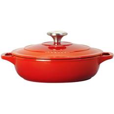 Shallow Casseroles Chasseur French Enameled 1.4-Quart Cast Iron neutral with lid