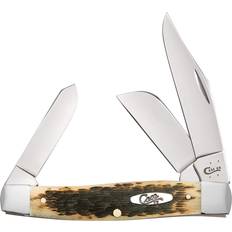 Knife Blocks Case Cutlery W.R. and Sons Co. Amber Bone Large Stockman Pocket Knife