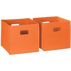 RiverRidge Home 10 in. H W D Orange Fabric Cube Storage Bin 2-Pack