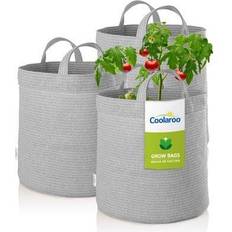 Coolaroo Outdoor Planter Boxes Coolaroo 10 Gallon Round Fabric Grow Bag with Drainage Holes Durable