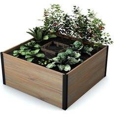 Vita Pots Vita Mezza 48 22 Golden Brown Wood Raised Composting Garden