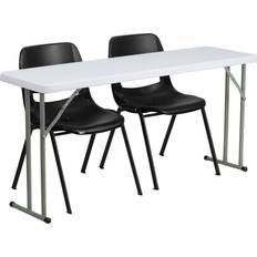 Flash Furniture Camping Tables Flash Furniture Black 2-Person Training Table (18-in W x 29-in H) 847254082167