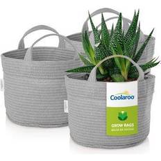 Coolaroo Outdoor Planter Boxes Coolaroo 2 Gallon Round Grow Bag with Drainage Holes UV Durable Handles