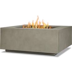 Fireplaces Real Flame Aegean 36" Square Propane Gas Fire Table Mist Gray C9812LP-MGRY
