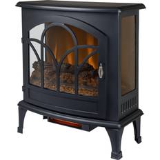 Pleasant Hearth Electric Fireplaces Pleasant Hearth 25-in W 5200-BTU Black Metal Corner or Fan-forced Electric Stove with with Thermostat EST-425T-10