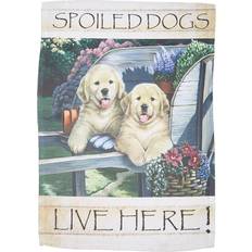 Lawn Edging Breeze Decor 60063 Pets Wagging Along For The Ride 2-Sided Impression Garden Flag