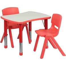 Flash Furniture Furniture Set Flash Furniture YU-YCY-098-0032-RECT-TBL-RED-GG 21.875''W 26.625''L Adjustable Rectangular Red Activity Stack