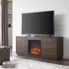 70 inch tv stand with fireplace Hailey Home Greer Farmhouse/Rustic Alder Brown Tv Stand (Accommodates TVs up to 70-in) TV1511