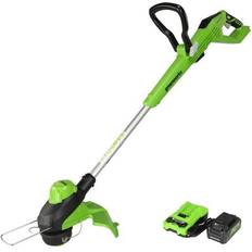 Greenworks Garden Power Tools Greenworks 24-volt 13-in Telescopic Cordless String Trimmer and Edger Capable (Battery Included) ST24L410