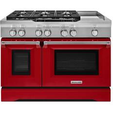 6 burner gas stove KitchenAid 48'' 6-Burner with Griddle Red