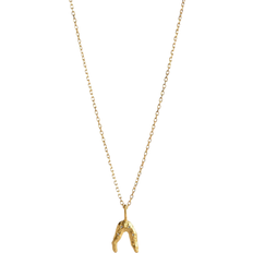 Justerbar størrelse Halskjeder ENAMEL Copenhagen Wishbone Necklace - Gold/Transparent