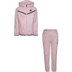 Fleece Garments Nike Little Kid's Tech Fleece Set - Pink Foam Heather (36H052-AAR-E5)