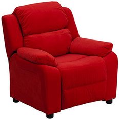 Flash Furniture Armchairs Flash Furniture Kid's Deluxe Padded Contemporary Microfiber Recliner with Storage Arms