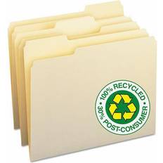 Binders & Folders Smead 100% Recycled Manila Top Tab File Folders, 1/3-cut Assorted, Letter