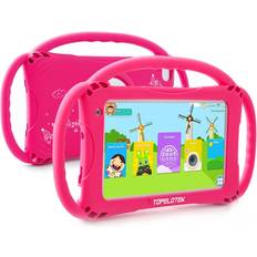 Google play TOPELOTEK Kids Tablet 7 inch Toddler Tablet 32GB Google Play Android Tablet for Kids APP Preinstalled Learning Education Tablet WiFi Camera Tablet with Case Included Netflix YouTube Tablet for Toddlers