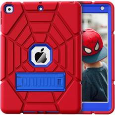 Grifobes Computer Accessories Grifobes iPad 6th/5th Generation Cases 2018/2017, iPad Air 2 Case 2014 9.7 inch, Heavy Duty Shockproof Rugged Protective iPad 5 6 Gen 9.7" Case with Stand for Kids Boys Children (Red+Blue)