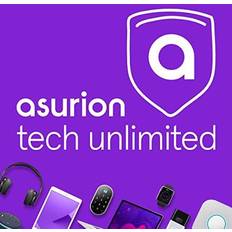 Services Asurion Tech Unlimited Protection Plan with Tech Support – breakdown coverage for desktops, TVs, gaming devices, and more plus accident protection for portable electronics like laptops, tablets, and headphones
