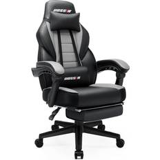 Lumbar Cushion Gaming Chairs BOSSIN Modern Gaming Chair - Light Grey/Black