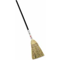 Brushes Rubbermaid Commercial Corn-Fill Angle Broom, Lacquered Pine Handle, Brown