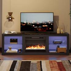 Electric Fireplace TV Bench 71x22"