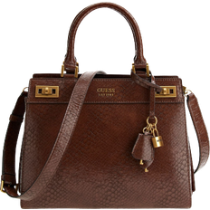 GUESS Katey Mini Zip Top Shoulder Bag, Brown